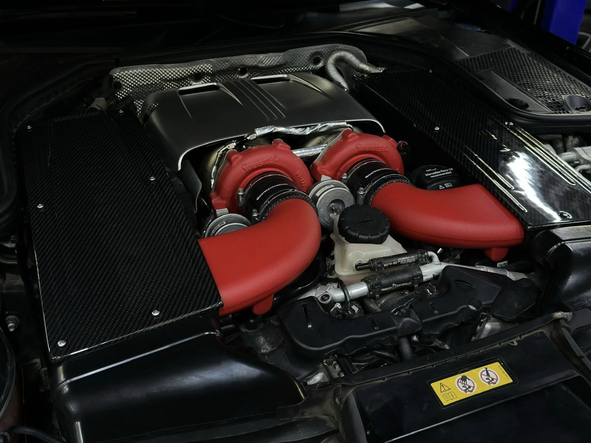 Mercedes-AMG engine prepared for specialist inspection